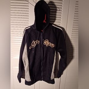 Las Vegas Hoodie Jacket Black & Gray Trim Sides Small